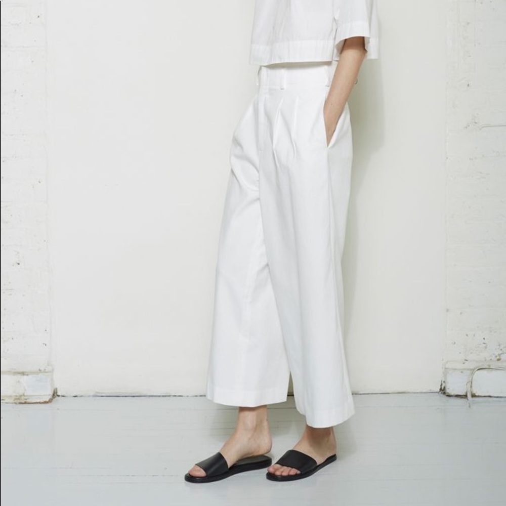 Apiece Apart Black Wide Leg Pleated Trousers Sz 4